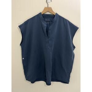 FIGS Oversized Rafaela Scrub Top XL Uniform Nurse Medical Dark Harbor Blue